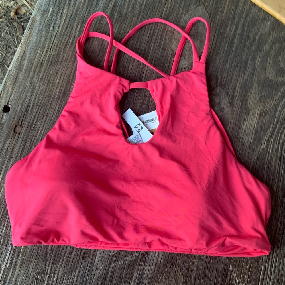 ROXY coral keyhole soft strappy bikini top - Picture 4 of 5